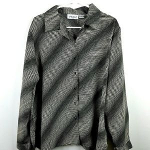 Black Polka Dot Blouse Sz 18W 1X